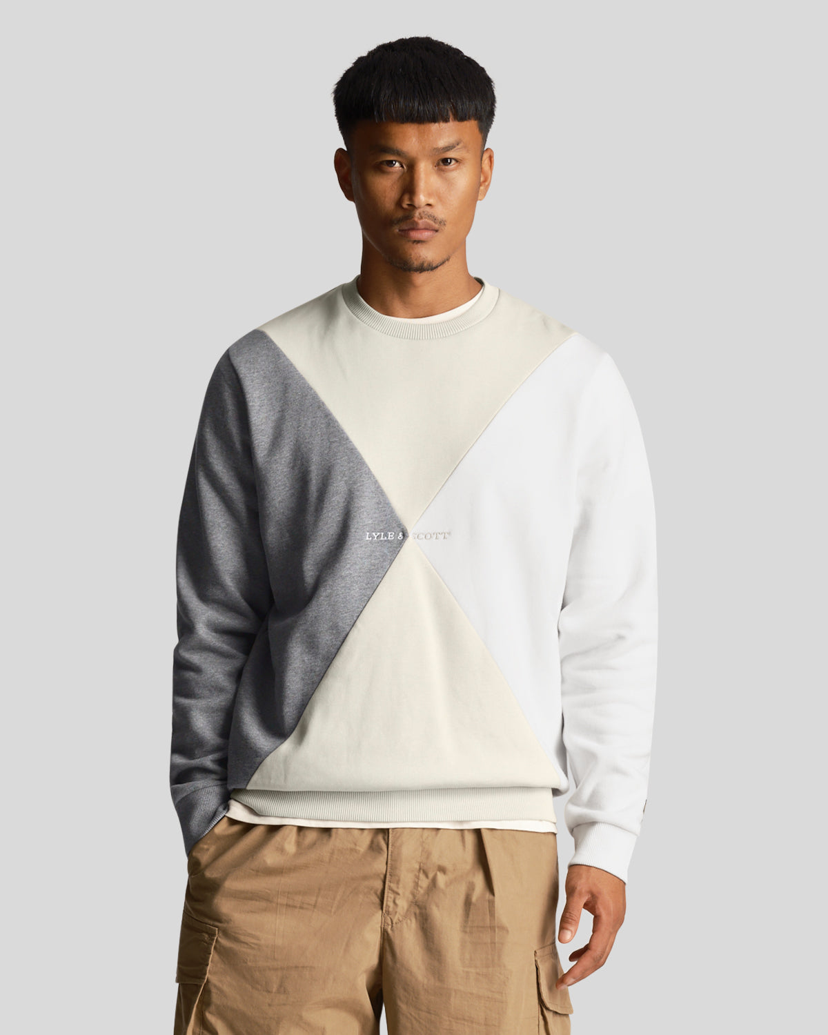 Golf Argyle Panelled Crew Neck Sweatshirt