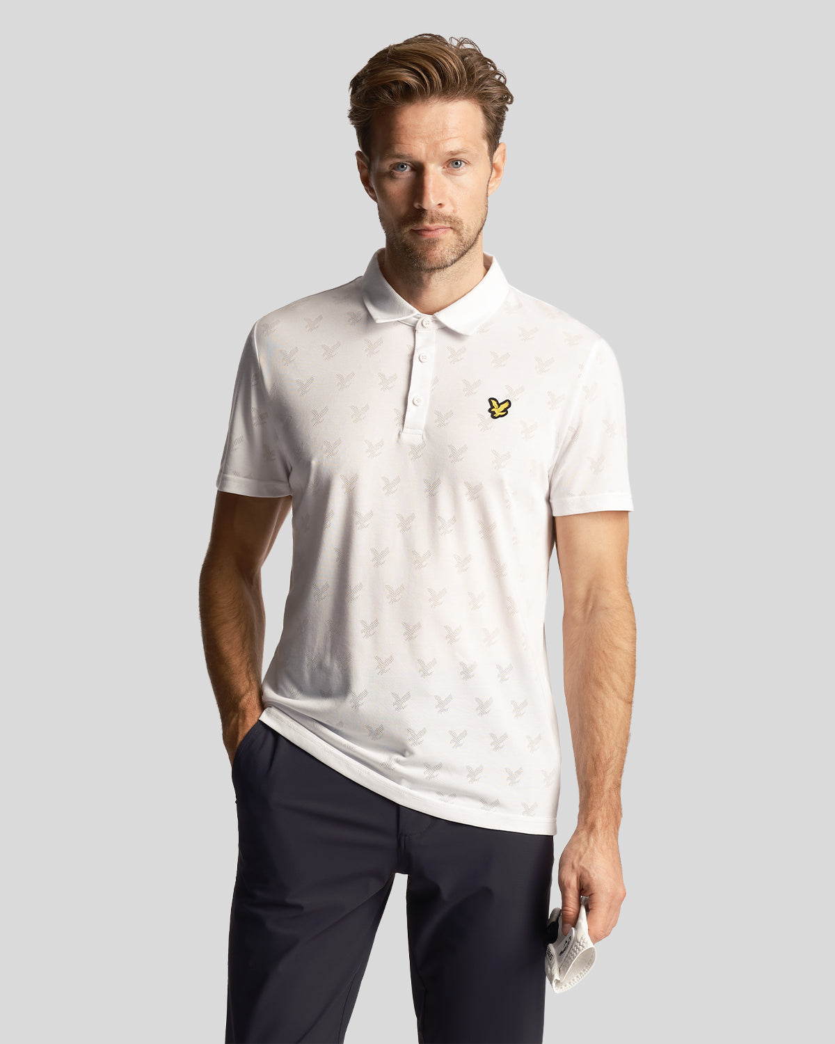 Lyle & Scott Mens White Golf Jacquard Polo Shirt – Lyle & Scott UK