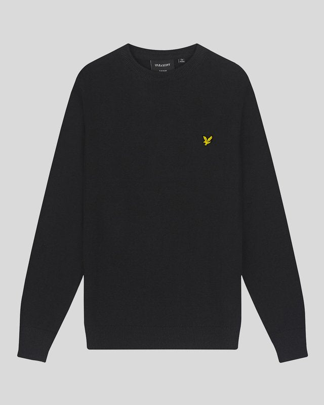 Lyle Scott Kids Cotton Crew Neck Jumper in Jet Black