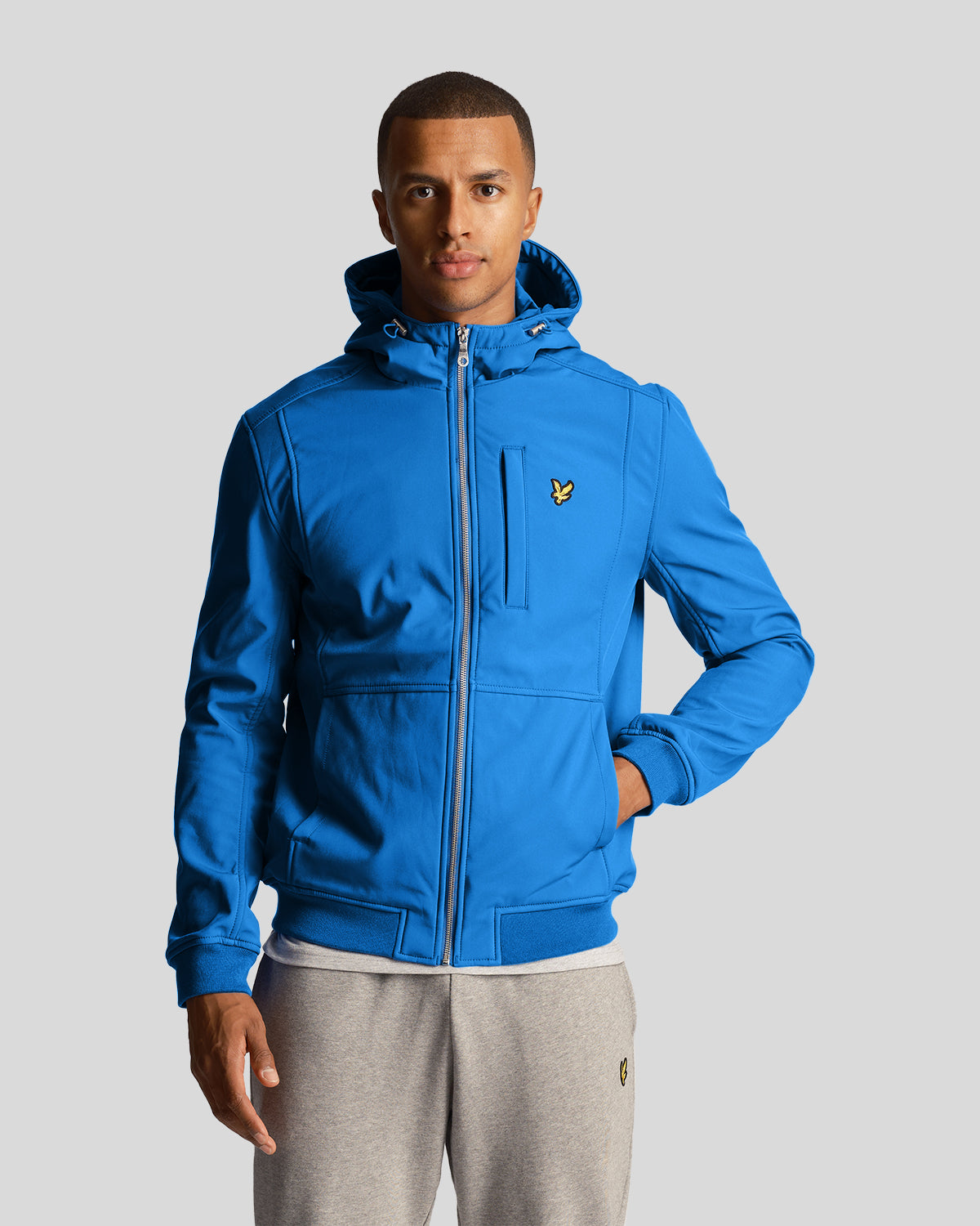 Lyle & Scott Men's Fleece Lined Softshell Jacket in Bright Blue