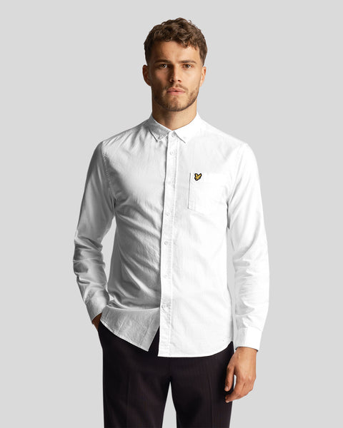 lyle and scott oxford shirt white