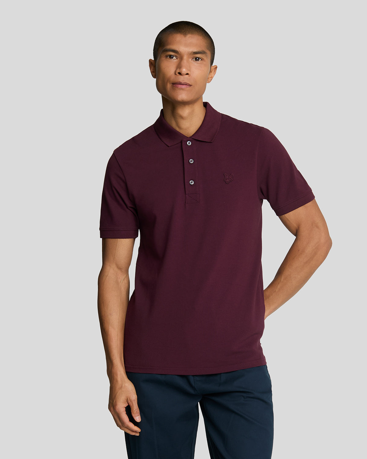 Lyle & Scott Mens Burgundy Tonal Eagle Polo Shirt – Lyle & Scott UK