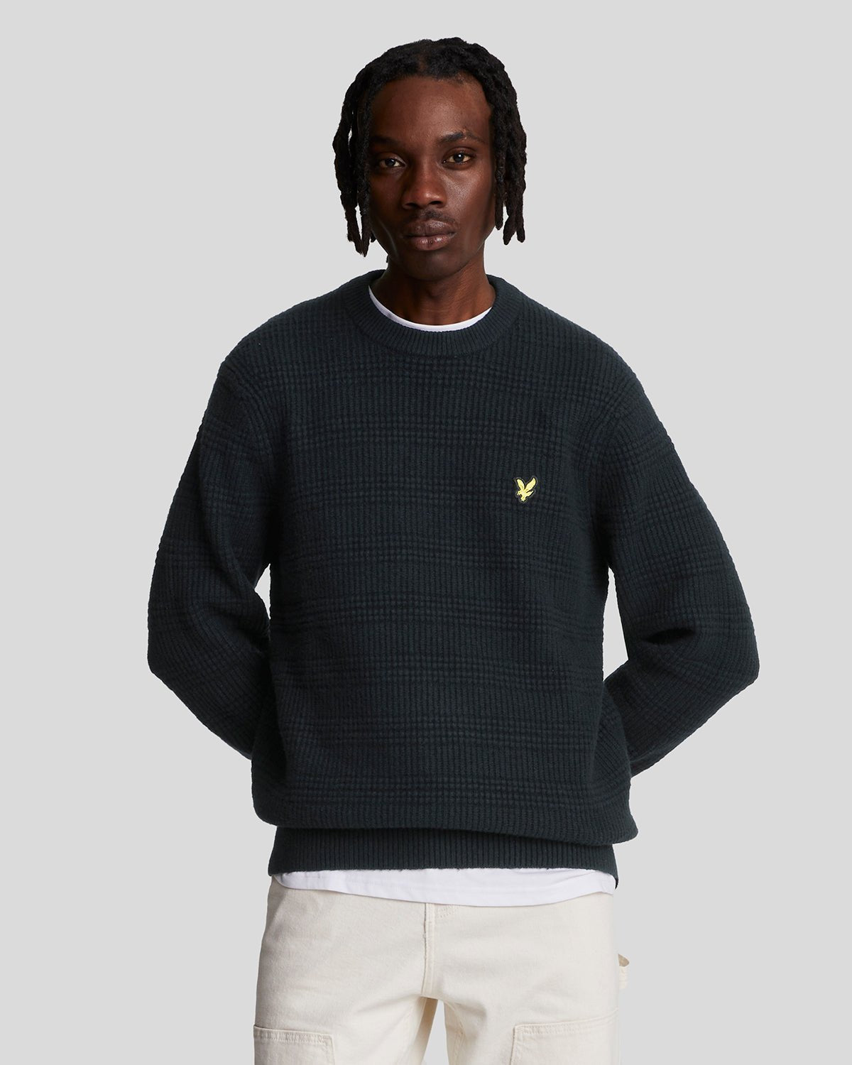 Mens waffle knit jumper best sale