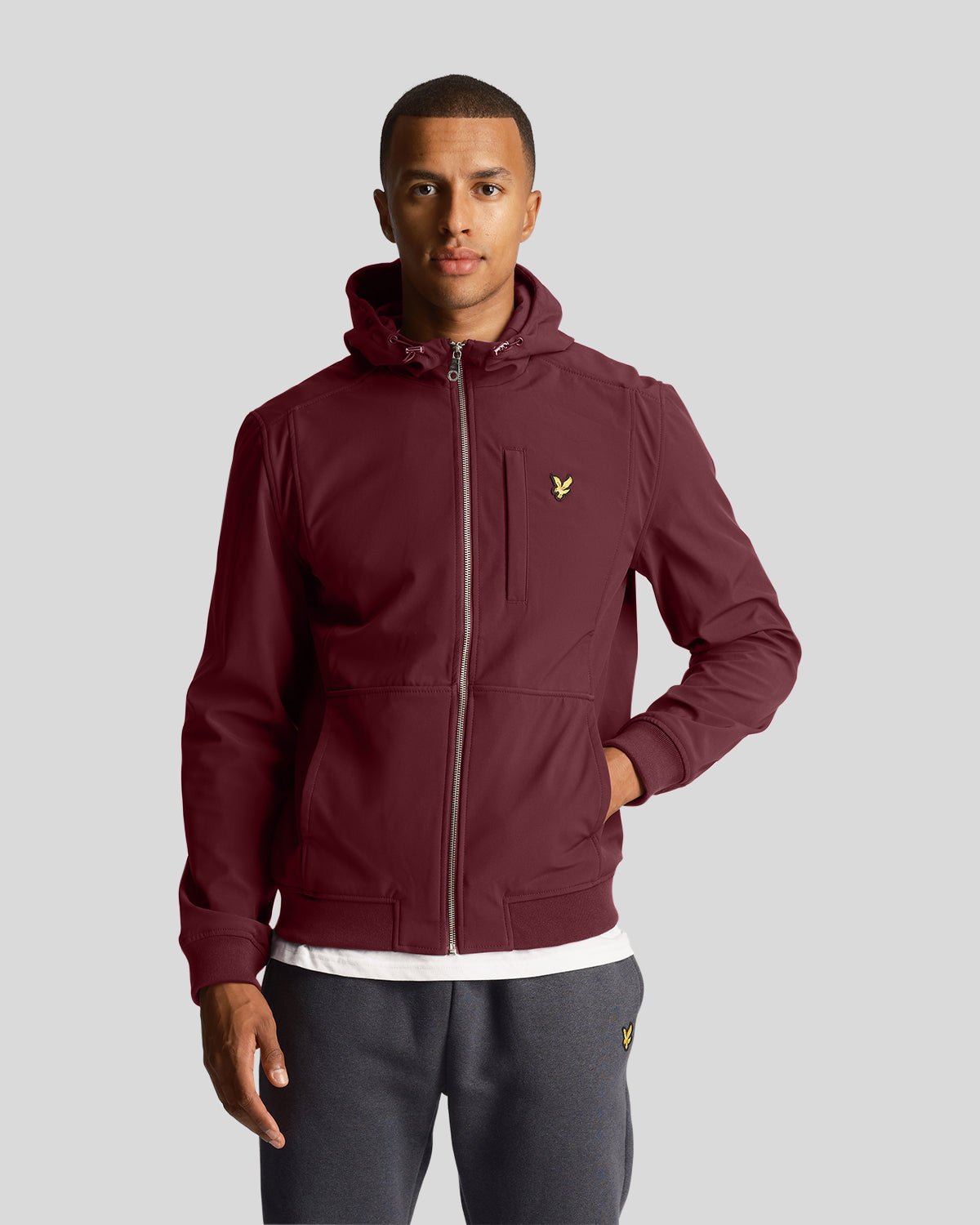 Lyle Scott Men s Fleece Lined Softshell Jacket in Burgundy